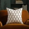 Luxe Collection Pearl White & Bronze – Trellis Hand Beaded Velvet Cushion -Daals Store HW CUSH TRELLIS45 main