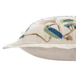 Flora & Fauna Cream Tropical Bird Garden – Hand Embroidered Jacobean Style Cushion -Daals Store HW CUSH TROPICBIRDGARDEN detail4 3800f88b 1807 497a a429 9a811021e41f