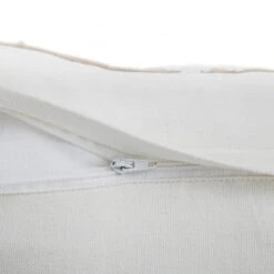 Wildflower Rectangular Linen Pom Pom Cushion - Beige and Green Embroidered Country Floral Pillow -Daals Store HW CUSH WILDFLOWER RECT detail4