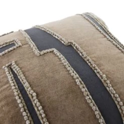 Wylder Collection Enzyme Washed Patchwork – Vintage Velvet & Slub Cotton Decorative Cushion -Daals Store HW CUSH WYLDERPATCH45 detail2