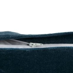 Luxe Collection Zita Beaded Teal Cotton Velvet Cushion – Handmade Silver Beadwork Rectangular Accent -Daals Store HW CUSH ZITA35 detail4