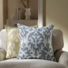 Ikat Collection Dusty Blue Hand Embroidered Cushion -Daals Store HW IKAT BLUE45 main