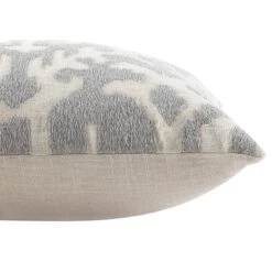 Ikat Collection Lunar Grey Hand Embroidered Cotton Cushion - 45x45 Variegated Pattern Pillow 12 Ikat Collection Lunar Grey Hand Embroidered Cotton Cushion - 45x45 Variegated Pattern Pillow -Daals Store HW IKAT GREY45 detail1