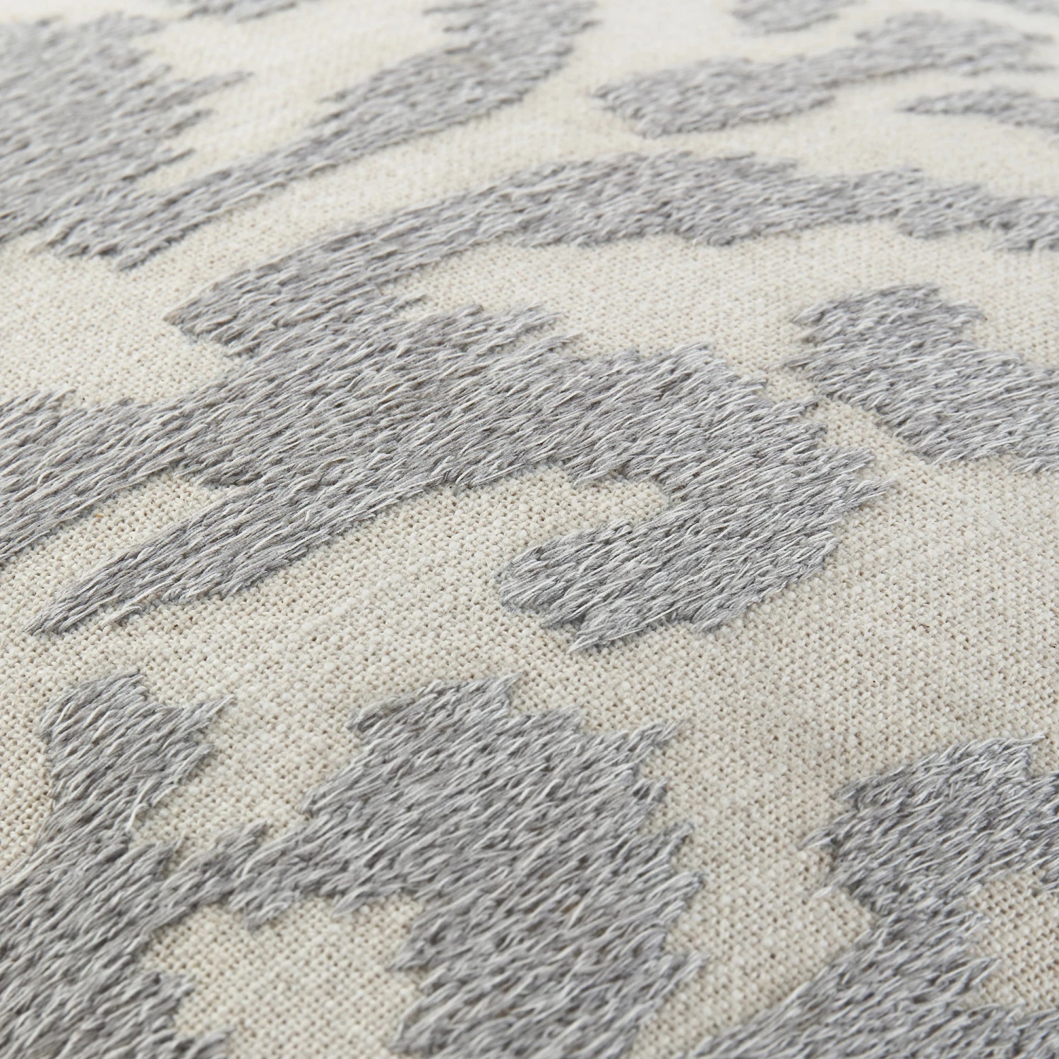 Ikat Collection Lunar Grey Hand Embroidered Cotton Cushion - 45x45 Variegated Pattern Pillow 7 Ikat Collection Lunar Grey Hand Embroidered Cotton Cushion - 45x45 Variegated Pattern Pillow - Image 7