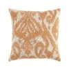 Ikat Collection Papaya Orange Hand-Embroidered Variegated Pattern – 45x45 Cotton Decorative Cushion -Daals Store HW IKAT ORANGE45 WB1
