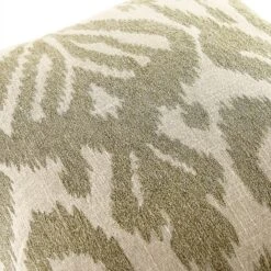 Sage Green Ikat Hand Embroidered Cushion – 45x45 Traditional Cotton Decorative Pillow -Daals Store HW IKAT SAGE45 detail2