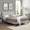 Chastleton Upholstered Bed With Diamante Headboard (Grey Velvet) -Daals Store JAH 01 GREYVEL D main