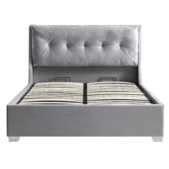 Hadley Grey Velvet Ottoman Storage Bed -Daals Store JAH 010 GREYVEL WB1