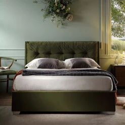 Hadley Moss Green Velvet Ottoman Storage Bed -Daals Store JAH 010 MOSS VEL scene2