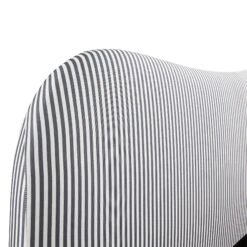 Egerie Curved Headboard Slate Blue Striped Fabric Ottoman Storage Bed -Daals Store JAH 011 BLUE STRIPE detail2