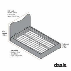 Egerie Curved Headboard Light Taupe Striped Fabric Ottoman Storage Bed 27 Egerie Curved Headboard Light Taupe Striped Fabric Ottoman Storage Bed -Daals Store JAH 011 CHART 2