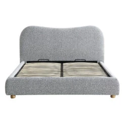 Egerie Curved Headboard Mist Grey Boucle Ottoman Storage Bed 18 Egerie Curved Headboard Mist Grey Boucle Ottoman Storage Bed -Daals Store JAH 011 GREY BOUCLE WB1
