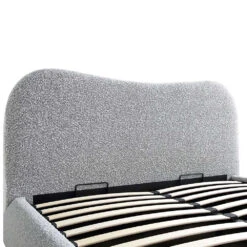 Egerie Curved Headboard Mist Grey Boucle Ottoman Storage Bed 25 Egerie Curved Headboard Mist Grey Boucle Ottoman Storage Bed -Daals Store JAH 011 GREY BOUCLE detail1