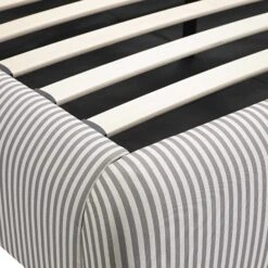 Egerie Curved Headboard Light Taupe Striped Fabric Ottoman Storage Bed 34 Egerie Curved Headboard Light Taupe Striped Fabric Ottoman Storage Bed -Daals Store JAH 011 TAUPE STRIPE detail3
