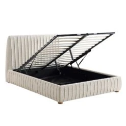 Helia Pleated Ottoman Storage Bed, Beige Boucle 21 Helia Pleated Ottoman Storage Bed, Beige Boucle -Daals Store JAH 012 BEIGE BOUCLE WB3