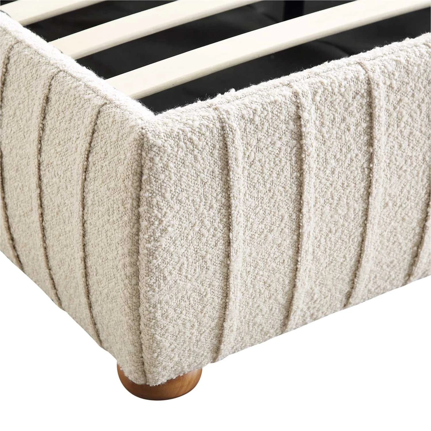 Helia Pleated Ottoman Storage Bed, Beige Boucle 13 Helia Pleated Ottoman Storage Bed, Beige Boucle - Image 13