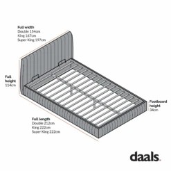 Helia Pleated Ottoman Storage Bed, Taupe Velvet 22 Helia Pleated Ottoman Storage Bed, Taupe Velvet -Daals Store JAH 012 CHART 5