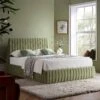 Helia Pleated Ottoman Storage Bed, Lichen Velvet -Daals Store JAH 012 LICHEN VEL main