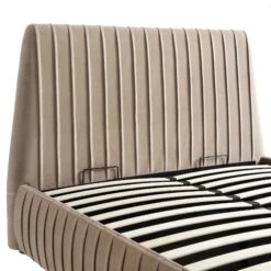 Helia Pleated Ottoman Storage Bed, Taupe Velvet 27 Helia Pleated Ottoman Storage Bed, Taupe Velvet -Daals Store JAH 012 MINK VEL detail1