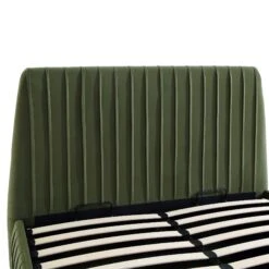 Helia Pleated Ottoman Storage Bed, Moss Green Velvet -Daals Store JAH 012 MOSS VEL detail1