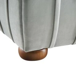 Helia Pleated Ottoman Storage Bed, Silver Grey Velvet 29 Helia Pleated Ottoman Storage Bed, Silver Grey Velvet -Daals Store JAH 012 PALEGREY VEL detail3
