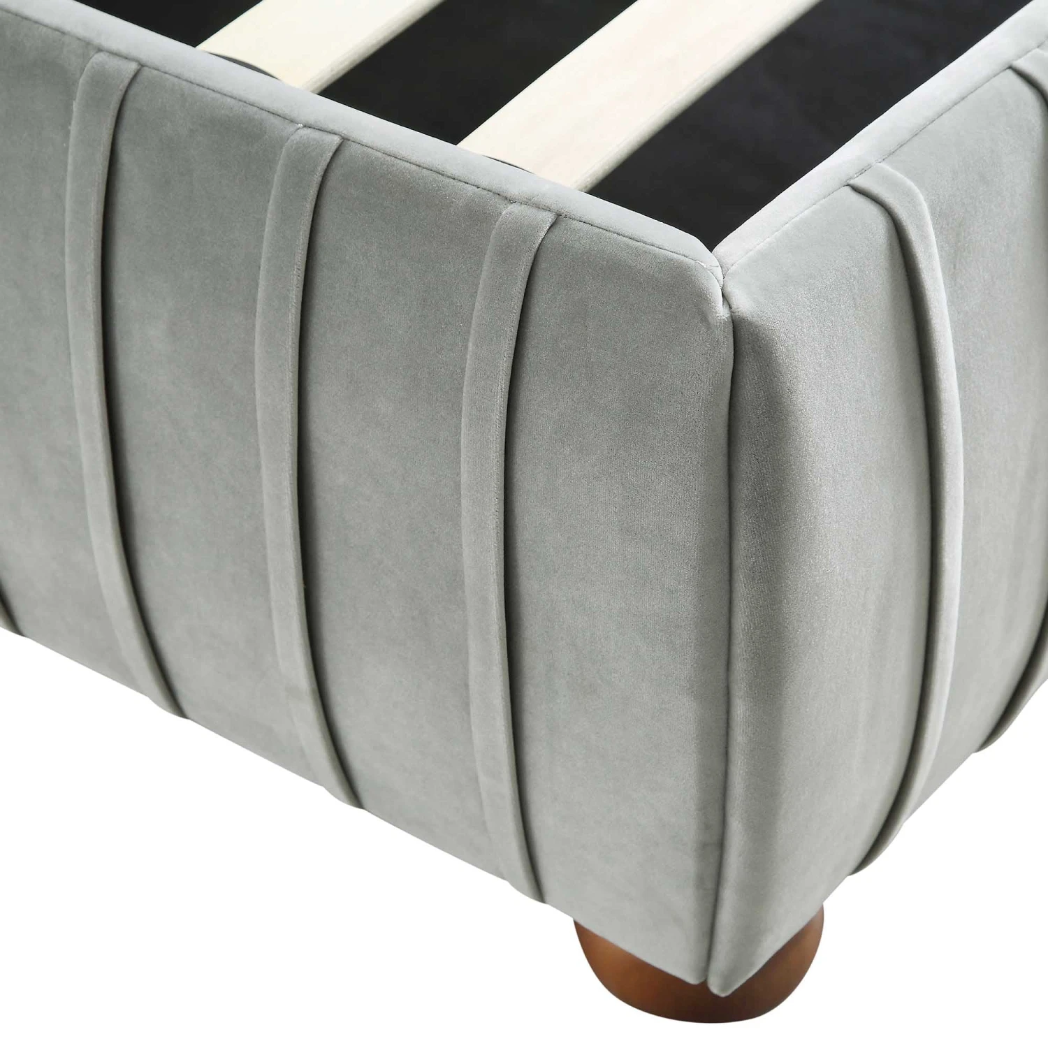 Helia Pleated Ottoman Storage Bed, Silver Grey Velvet 15 Helia Pleated Ottoman Storage Bed, Silver Grey Velvet - Image 15