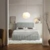 Helia Pleated Ottoman Storage Bed, Silver Grey Velvet -Daals Store JAH 012 PALEGREY VEL main