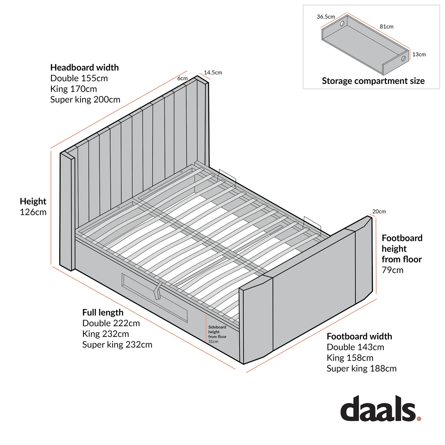 Wilton White Boucle Ottoman TV Bed 8 Wilton White Boucle Ottoman TV Bed - Image 8