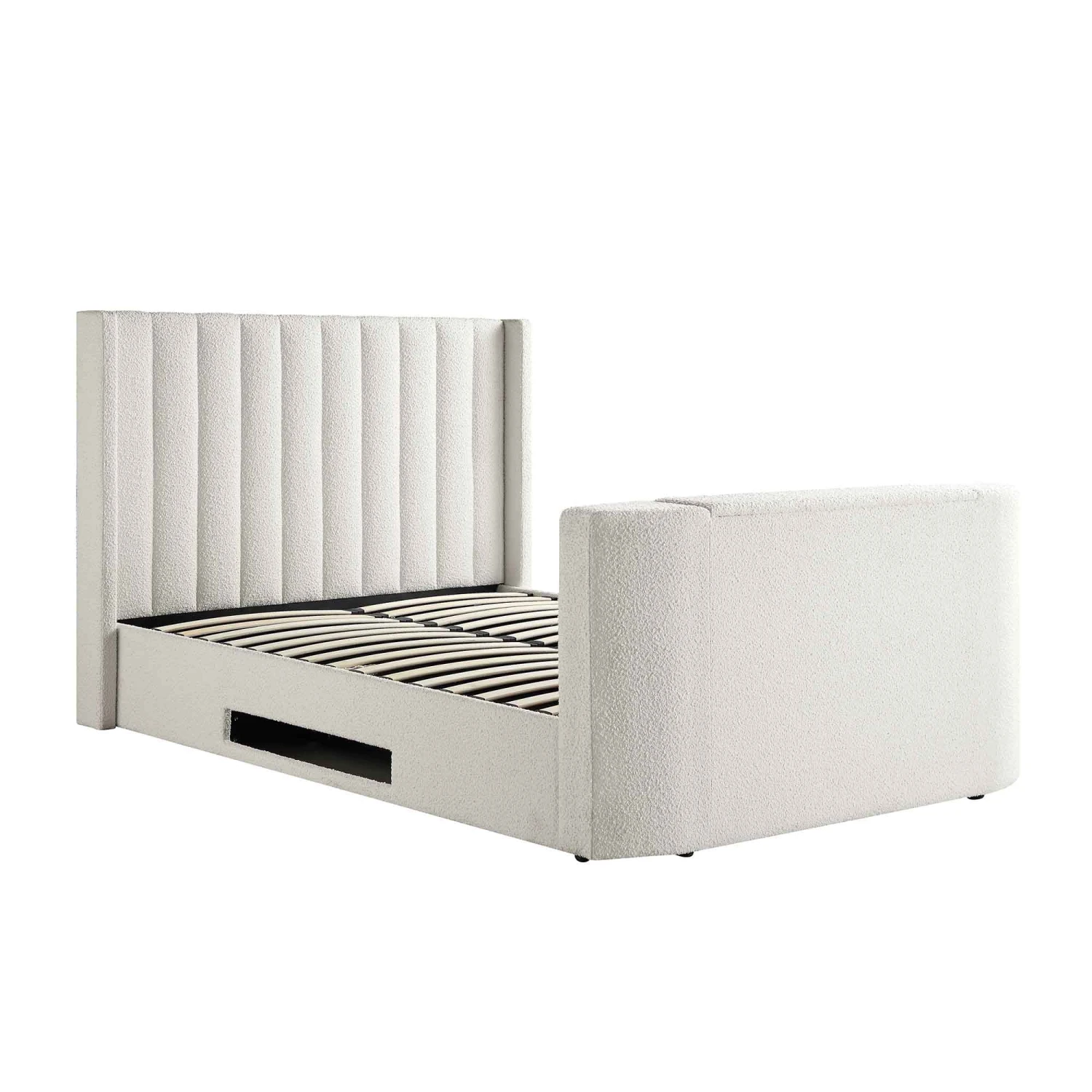 Wilton White Boucle Ottoman TV Bed 9 Wilton White Boucle Ottoman TV Bed - Image 9