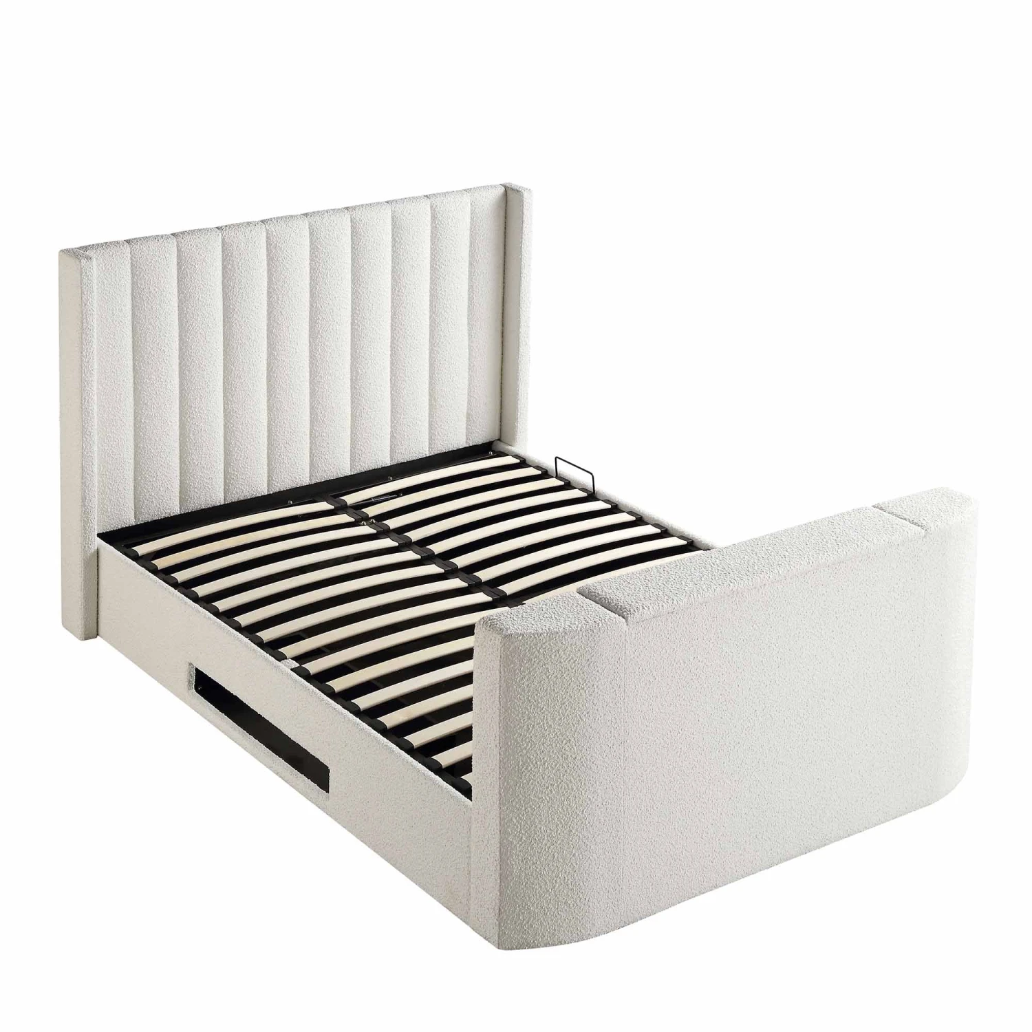 Wilton White Boucle Ottoman TV Bed 11 Wilton White Boucle Ottoman TV Bed - Image 11