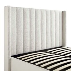 Wilton White Boucle Ottoman TV Bed 32 Wilton White Boucle Ottoman TV Bed -Daals Store JAH 015 ECRU BOU detail1