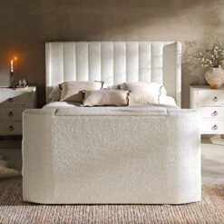Wilton White Boucle Ottoman TV Bed 22 Wilton White Boucle Ottoman TV Bed -Daals Store JAH 015 ECRU BOU scene3