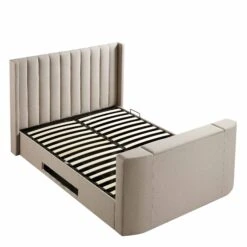 Wilton Warm Stone Fabric Ottoman TV Bed -Daals Store JAH 015 SAND FAB WB4