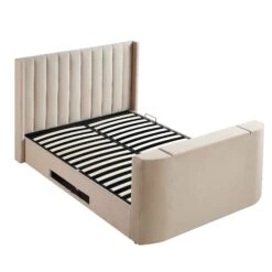 Wilton Champagne Velvet Ottoman TV Bed -Daals Store JAH 015 STONE VEL WB5