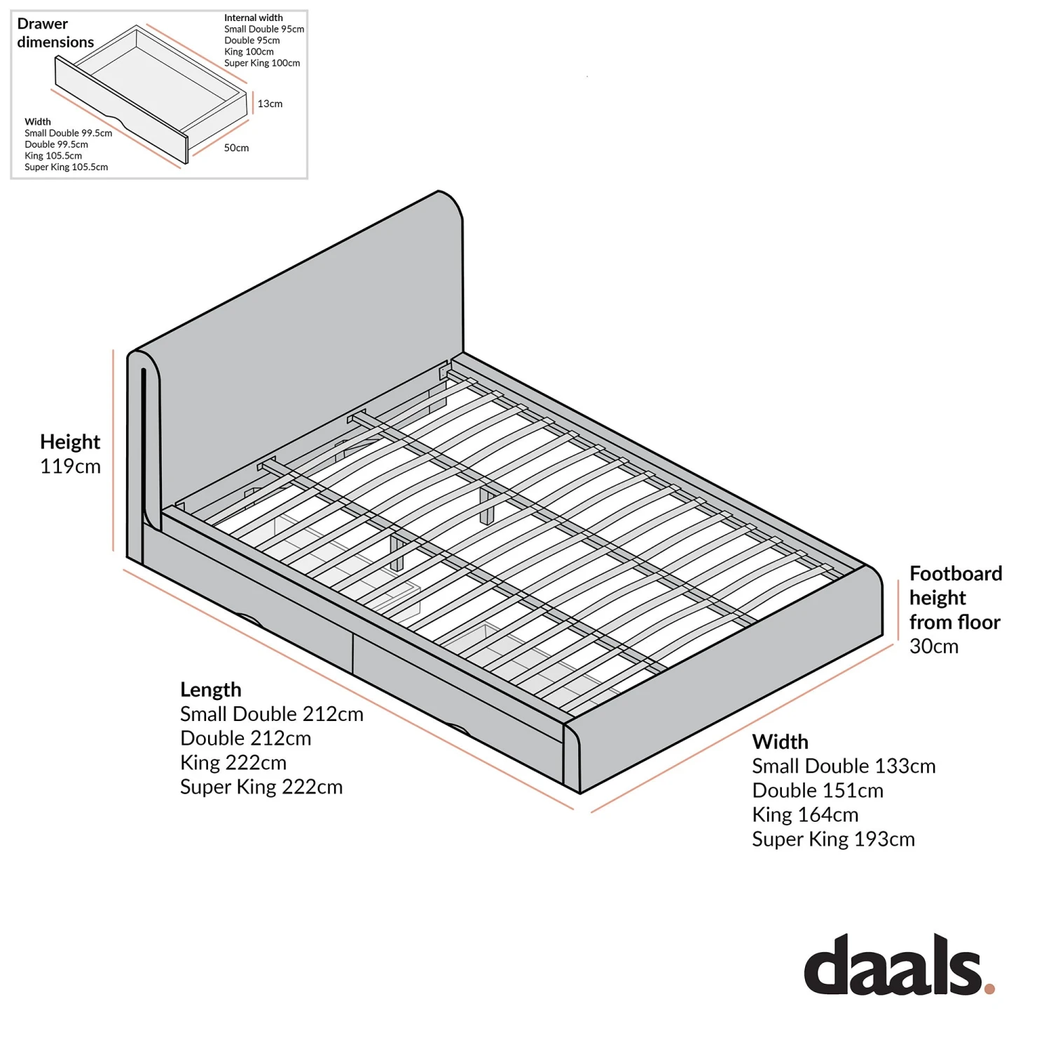 Hampstead Ecru Boucle Curved Bed With 4-Drawer Storage 6 Hampstead Ecru Boucle Curved Bed With 4-Drawer Storage - Image 6