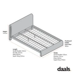 Hampstead Ecru Boucle Curved Bed 17 Hampstead Ecru Boucle Curved Bed -Daals Store JAH 016 CHART 1