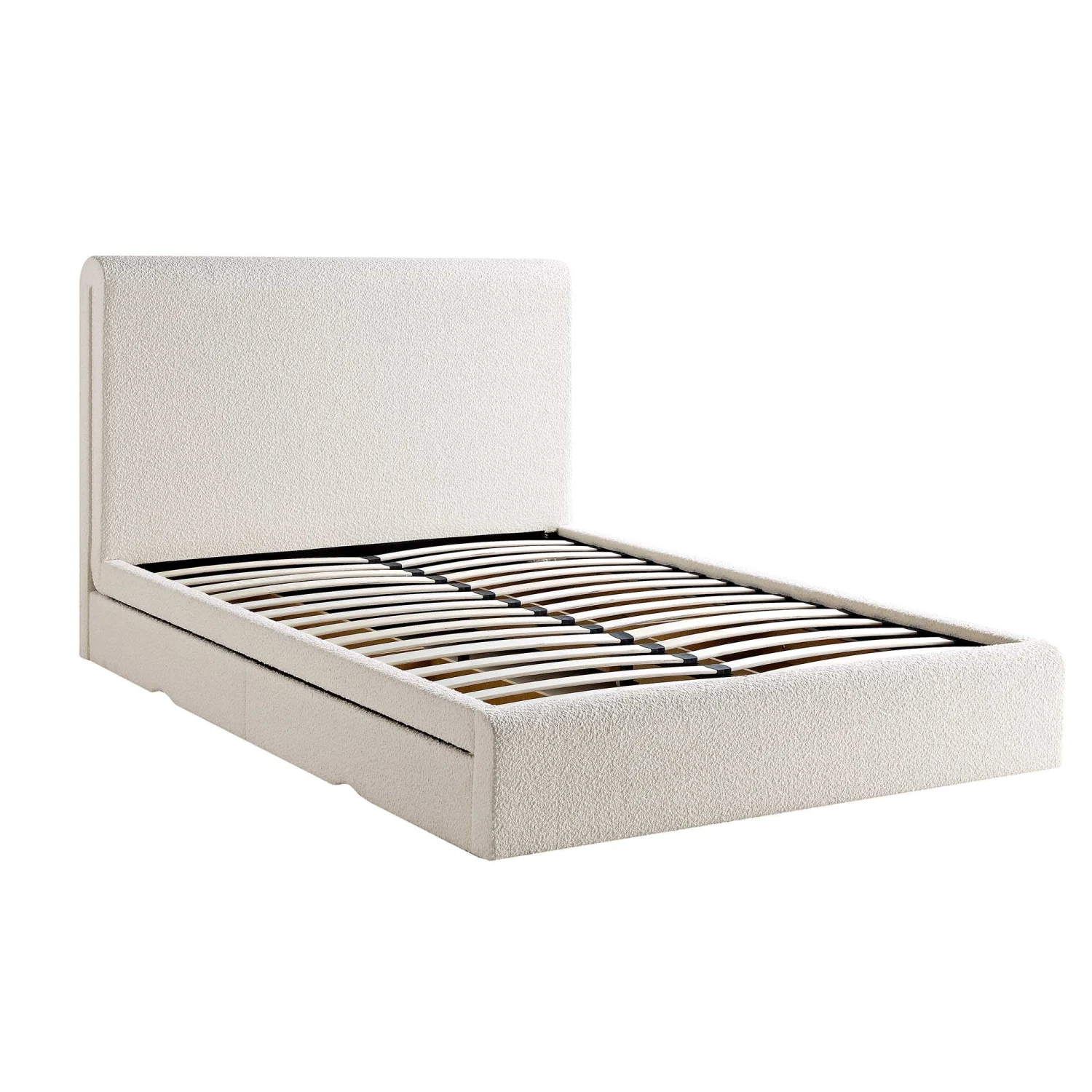 Hampstead Ecru Boucle Curved Bed With 4-Drawer Storage 4 Hampstead Ecru Boucle Curved Bed With 4-Drawer Storage - Image 4