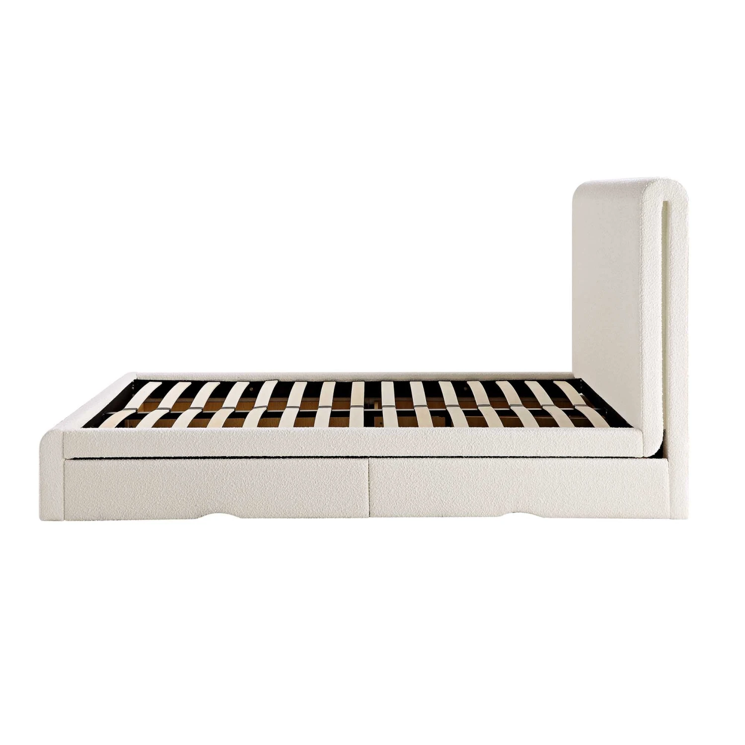 Hampstead Ecru Boucle Curved Bed With 4-Drawer Storage 9 Hampstead Ecru Boucle Curved Bed With 4-Drawer Storage - Image 9