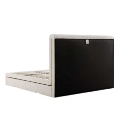 Hampstead Ecru Boucle Curved Bed With 4-Drawer Storage 22 Hampstead Ecru Boucle Curved Bed With 4-Drawer Storage -Daals Store JAH 016 ECRU BOU 4DRAWER WB5