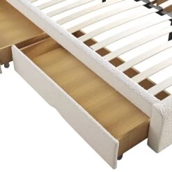 Hampstead Ecru Boucle Curved Bed With 4-Drawer Storage 24 Hampstead Ecru Boucle Curved Bed With 4-Drawer Storage -Daals Store JAH 016 ECRU BOU 4DRAWER detail2