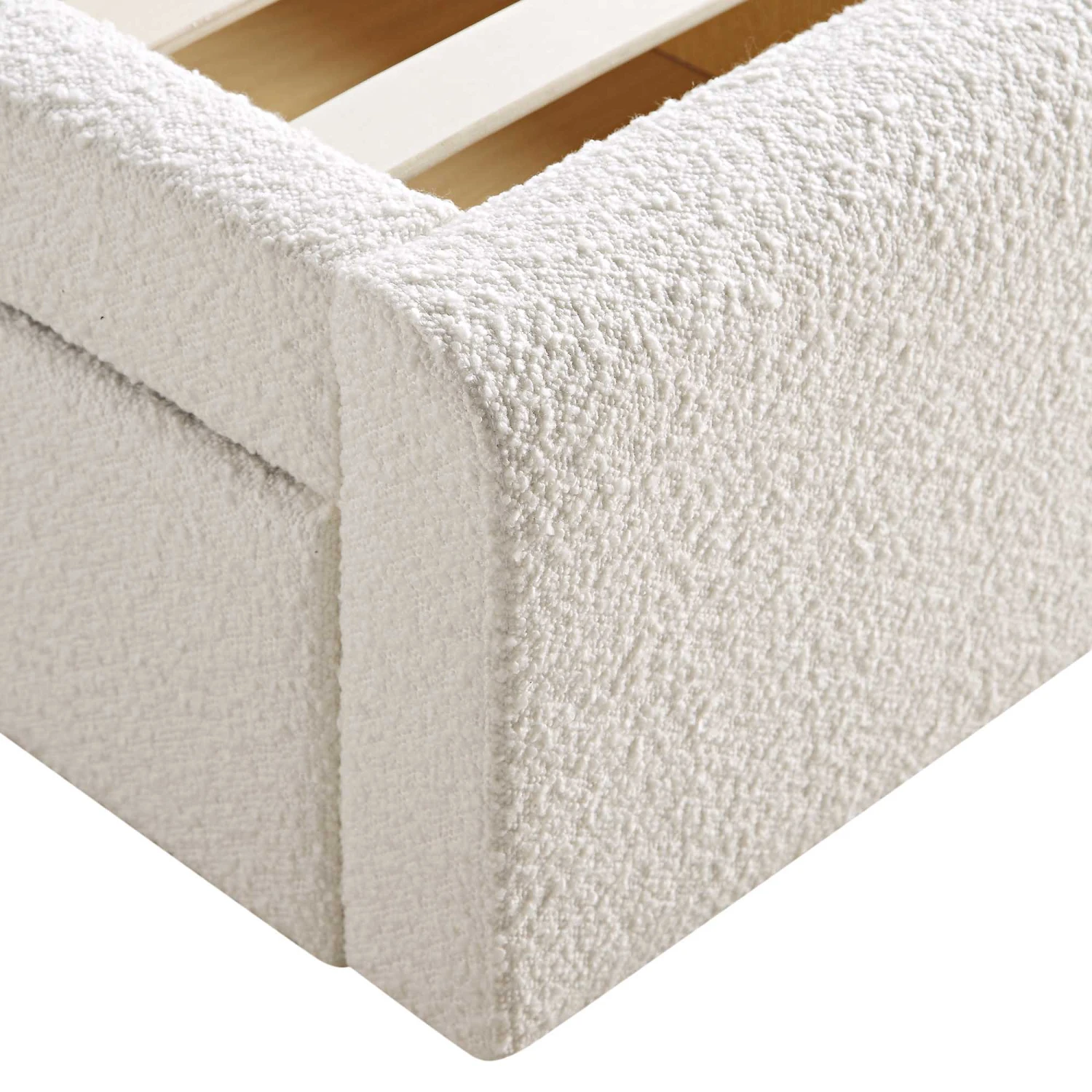 Hampstead Ecru Boucle Curved Bed With 4-Drawer Storage 13 Hampstead Ecru Boucle Curved Bed With 4-Drawer Storage - Image 13