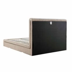 Hampstead Taupe Boucle Curved Bed With 4-Drawer Storage -Daals Store JAH 016 TAUPE BOU 4DRAWER WB5