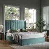 Wilton Seafoam Blue Velvet Ottoman Storage Bed -Daals Store JAH 017 BLUE VEL main