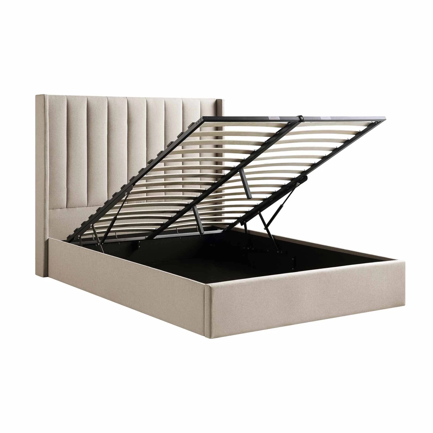 Wilton Warm Stone Fabric Ottoman Storage Bed 8 Wilton Warm Stone Fabric Ottoman Storage Bed - Image 8