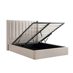 Wilton Champagne Velvet Ottoman Storage Bed -Daals Store JAH 017 STONE VEL WB3