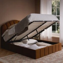 Hana Ottoman Storage Bed, Cinnamon Velvet -Daals Store JAH 020 CMON VEL scene2