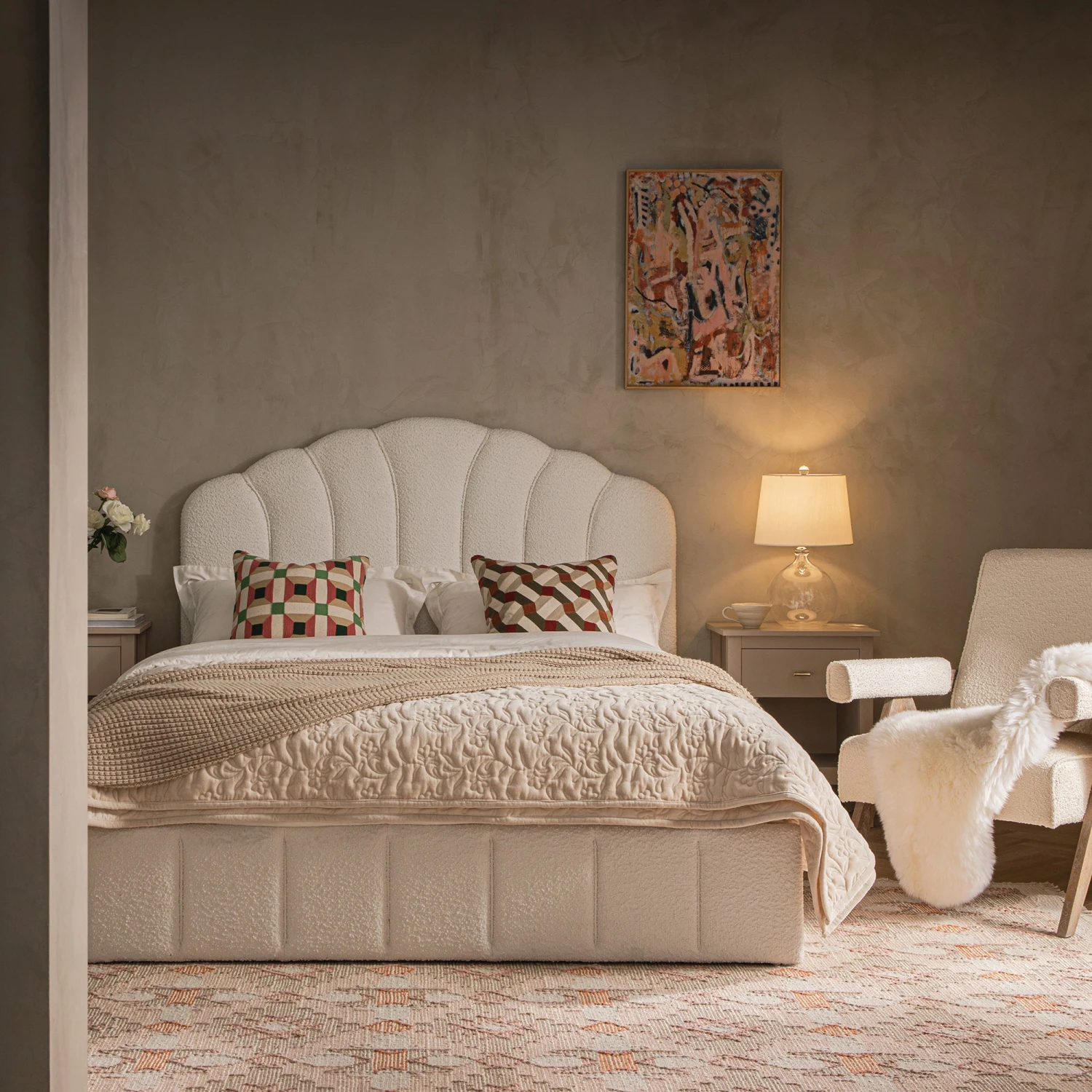 Hana Ottoman Storage Bed, Ecru Boucle 2 Hana Ottoman Storage Bed, Ecru Boucle - Image 2