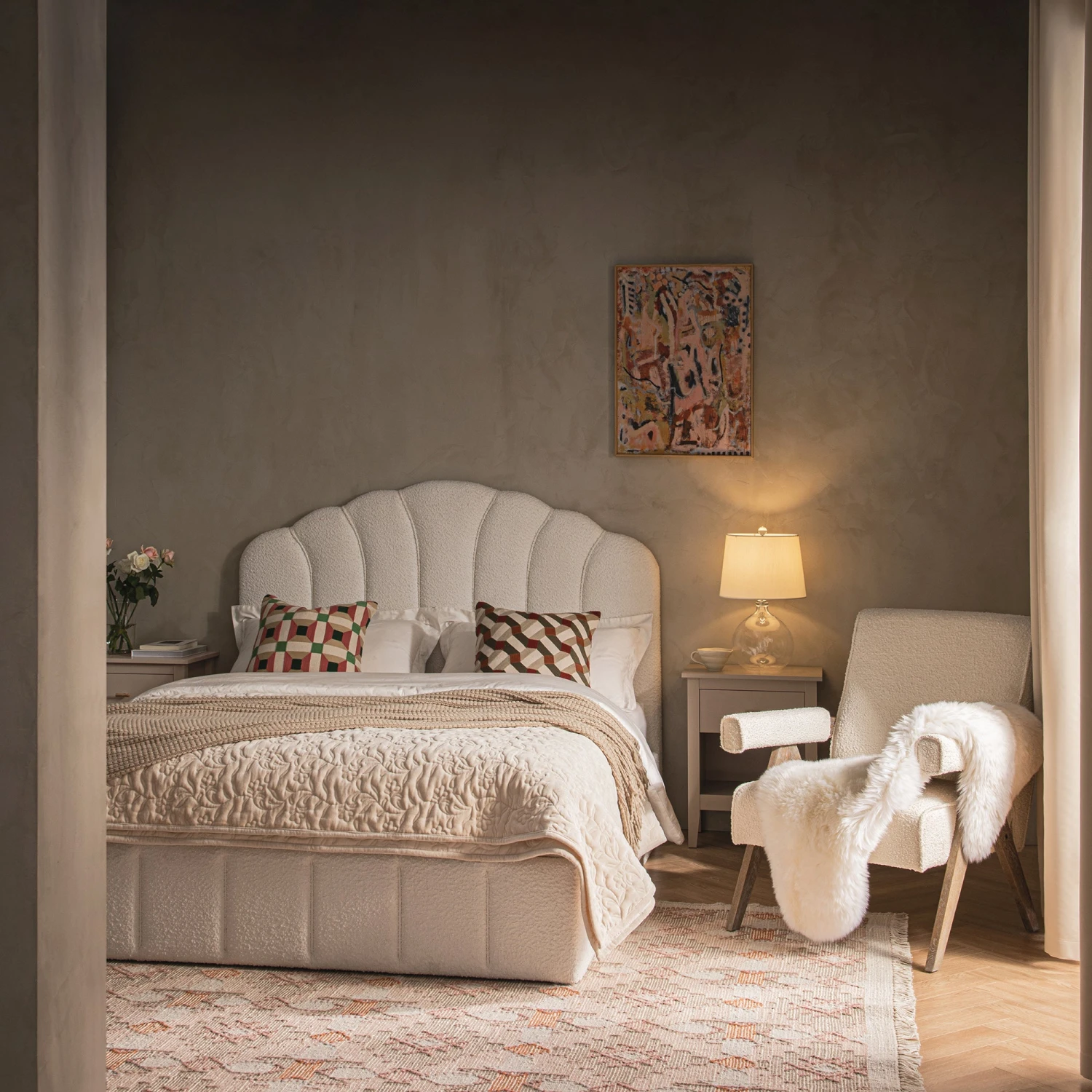 Hana Ottoman Storage Bed, Ecru Boucle 3 Hana Ottoman Storage Bed, Ecru Boucle - Image 3