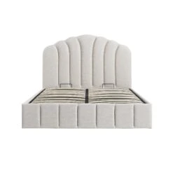 Hana Ottoman Storage Bed, Ivory Weave Fabric -Daals Store JAH 020 IVORY WEAVE WB1