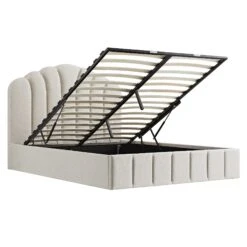 Hana Ottoman Storage Bed, Ivory Weave Fabric -Daals Store JAH 020 IVORY WEAVE WB3